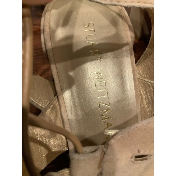Stuart Weitzman Tan Suede Strappy Gladiator Block Heel Sandals, Size 8 (US) - Picture 5 of 7